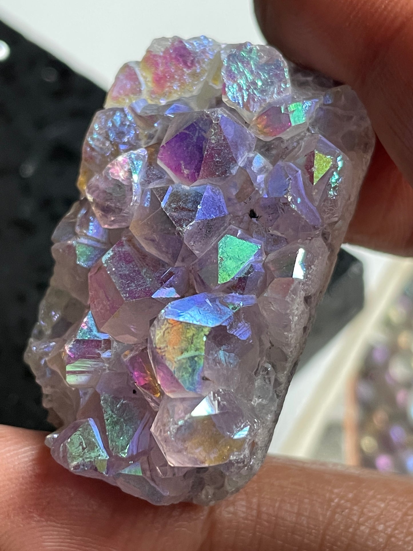 Aura Amethyst Crystal Gemstone Rectangular Cluster - Mini