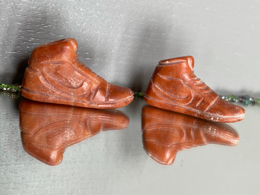 Red Jasper Crystal Gemstone Nike Shoe Carving