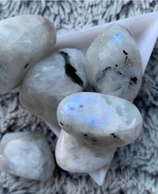 Rainbow Moonstone Tumbled Gemstone Crystal - Medium