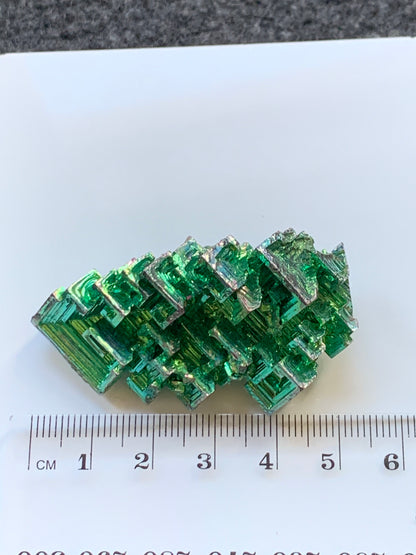 Green Teal Bismuth Crystal Specimen Medium T2